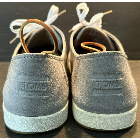 TOMS Payton Perforated Drizzle Gray Suede Lace Up Casual Sneakers  Size 10.5 - Picture 5 of 9